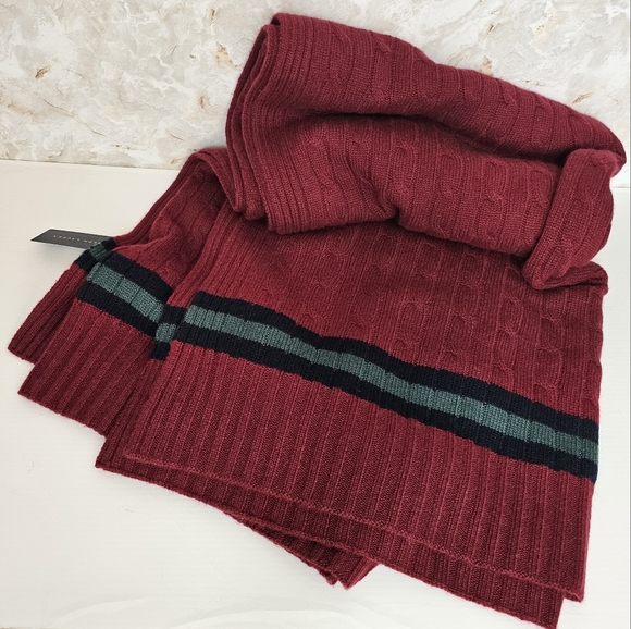 ***Ralph Lauren Cricket Cable Cashmere 60" x 60" Throw Blanket - Picture 9 of 11